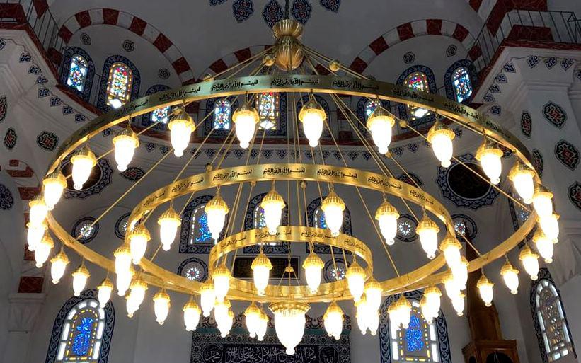 Mercan Model Tarihi Cami Avizeleri 4 mt 3 kademe 71 kollu