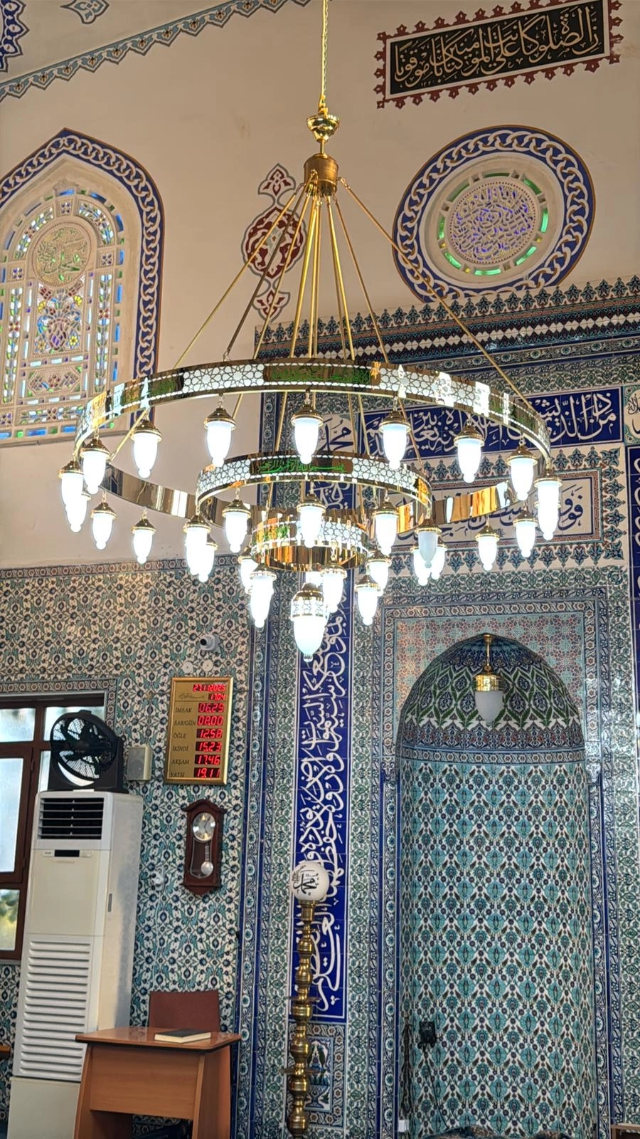 Selimiye cami avizesi 2 metre 3 katlı 35 sarkıtlı
